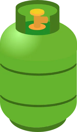 Green Gas Cylinder Vector Illustration PNG