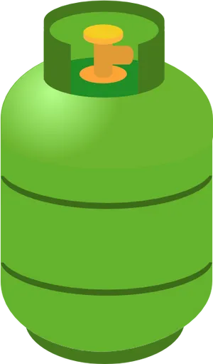 Green Gas Cylinder Vector Illustration