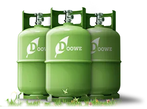 Green Gas Cylinders Branded Doowe PNG image