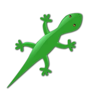 Green Gecko Cartoon Illustration