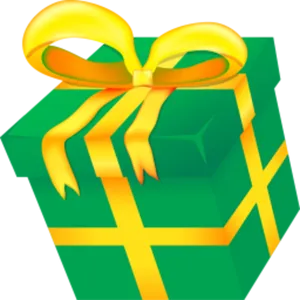 Green Gift Box Yellow Ribbon PNG image
