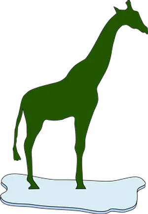 Green Giraffe Silhouette Graphic PNG image