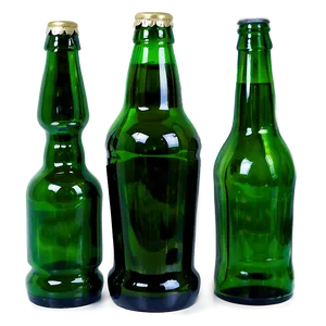 Green Glass Beer Bottle PNG Omp1