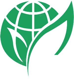 Green Globe Logo Design PNG