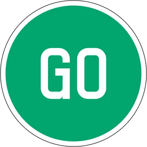 Green Go Sign Circle PNG image