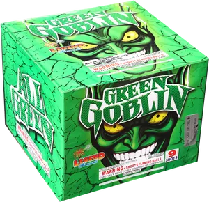 Green Goblin Fireworks Packaging PNG image