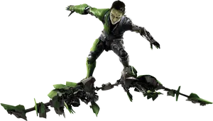 Green Goblin Gliding Action PNG image