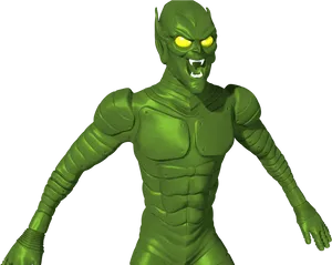 Green Goblin3 D Model Portrait PNG image