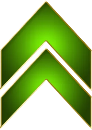 Green Gold Arrow Up Icon PNG image