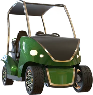 Green Golf Cart3 D Model