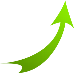 Green Gradient Arrow Up PNG image