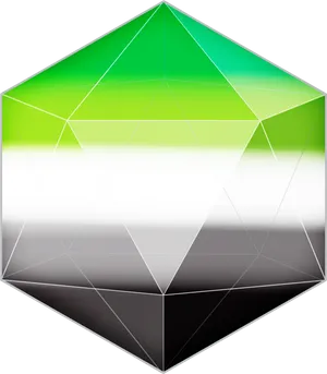 Green Gradient D20 Dice Vector PNG image