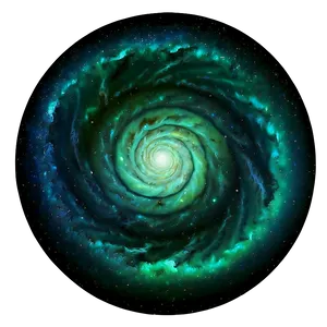 Green Gradient Spiral Galaxy Png 50 PNG image