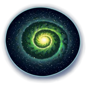 Green Gradient Spiral Galaxy Png Lpk PNG image