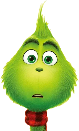Green Grinch Portrait PNG