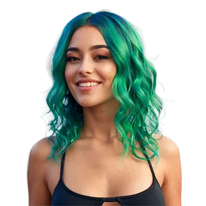 Green Hair Beach Bum PNG 06282024