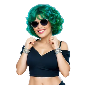 Green Hair Disco Dancer PNG Asu1 PNG