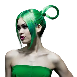 Green Hair Fashion Model PNG Yxn42 PNG