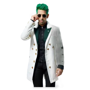 Green Hair Pop Star PNG 06282024