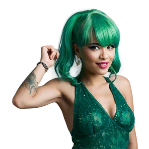 Green Hair Pop Star PNG Nnd73 PNG