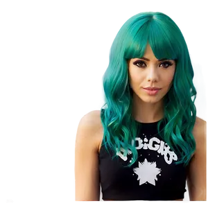 Green Hair Pop Star PNG Yhw41 PNG