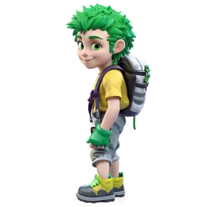 Green Hair Rock Climber PNG 06282024 PNG