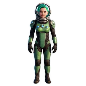 Green Hair Space Explorer PNG Rts91 PNG