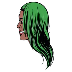 Green Hair Sports Fanatic PNG Vge9 PNG