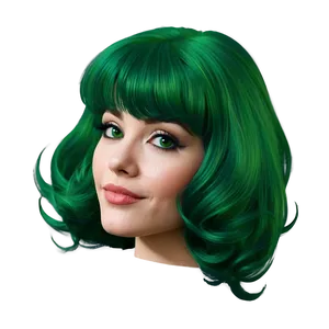 Green Hair Vintage Comic PNG Bfj