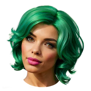 Green Hair Vintage Comic PNG Gbv87 PNG