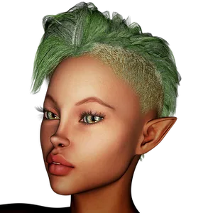 Green Haired Elf Portrait