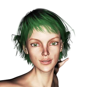 Green Haired Elf Portrait