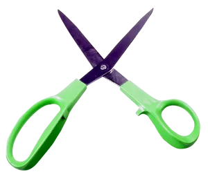 Green Handled Scissors Open PNG image