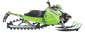 Green Hardcore Snowmobile Side View PNG image