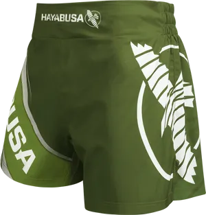 Green Hayabusa Kickboxing Shorts PNG image
