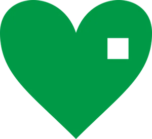 Green Heart Shapewith Square Cutout