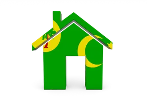 Green Home Iconwith Yellow Moonsand Stars PNG image