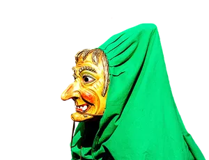 Green Hooded Witch Mask PNG image