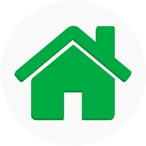 Green House Icon Circle Background PNG image