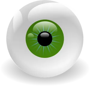 Green Human Eyeball Illustration PNG image