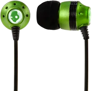 Green In Ear Earbuds PNG image