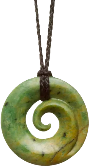 Green Jade Spiral Pendant PNG image