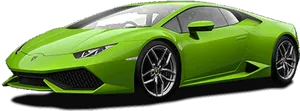 Green Lamborghini Huracan Evo Side View