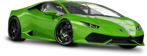 Green Lamborghini Huracan Side View