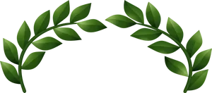 Green Laurel Wreath Element PNG image