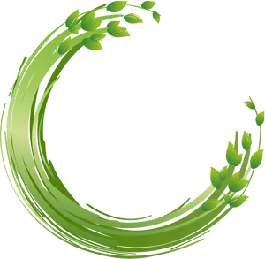 Green Leaf Circle Vector Graphic PNG image