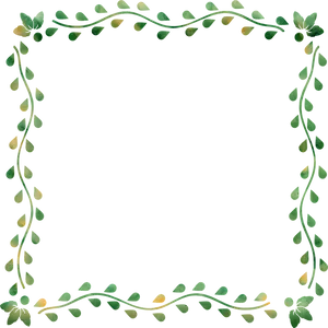 Green Leaf Floral Frame Design PNG image