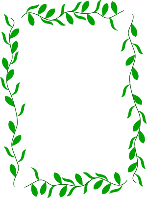 Green Leaf Frame Design PNG image