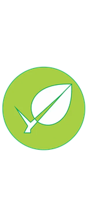 Green Leaf Icon Oval Background PNG image