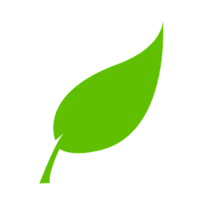 Green Leaf Iconon Black Background